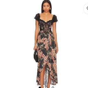 free people x revolve “bad for you” maxi bodysuit / dress